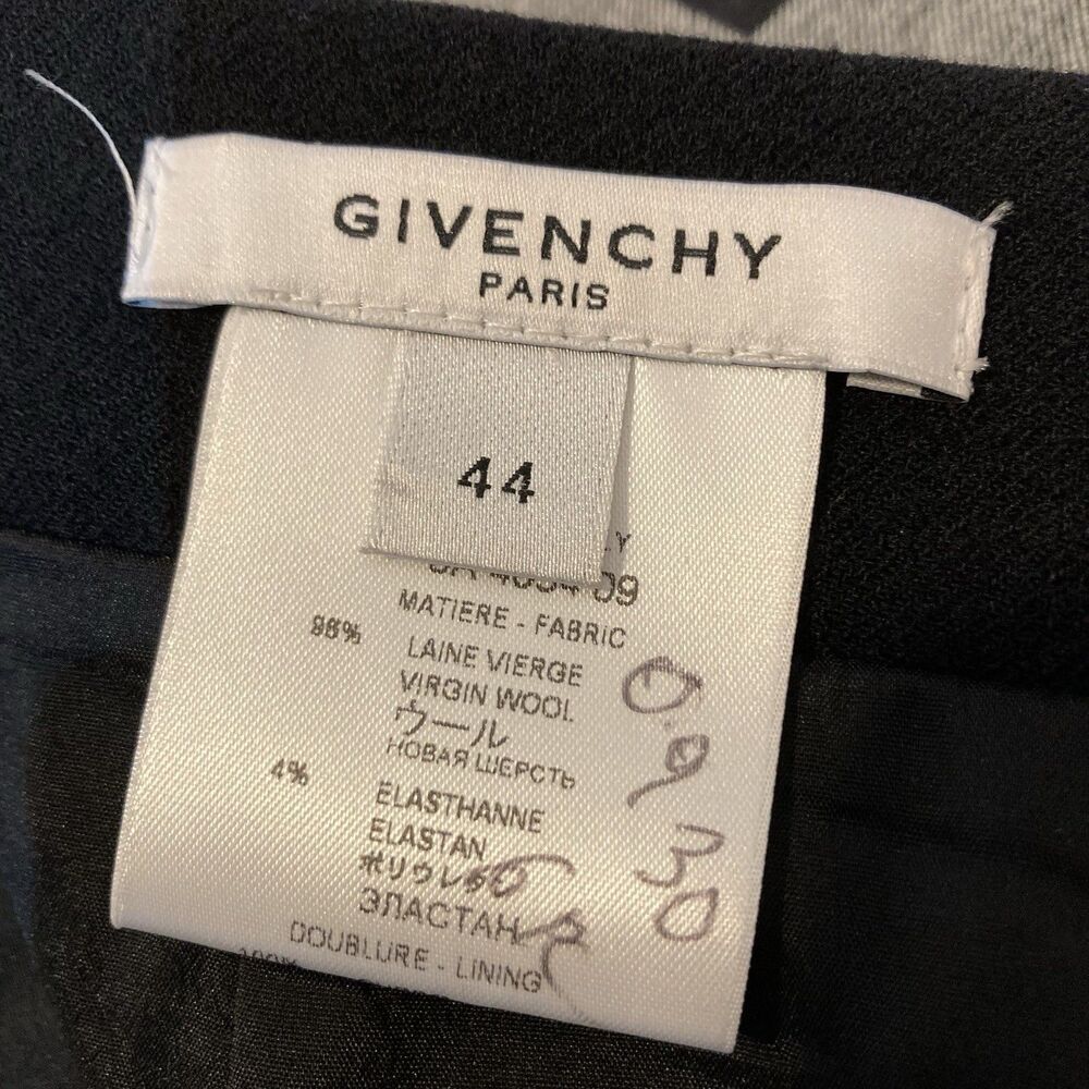 Givenchy Black Virgin Wool Mini Pencil Skirt Mermaid Hem Sz 44 Peplum‎ Designer - Picture 9 of 9